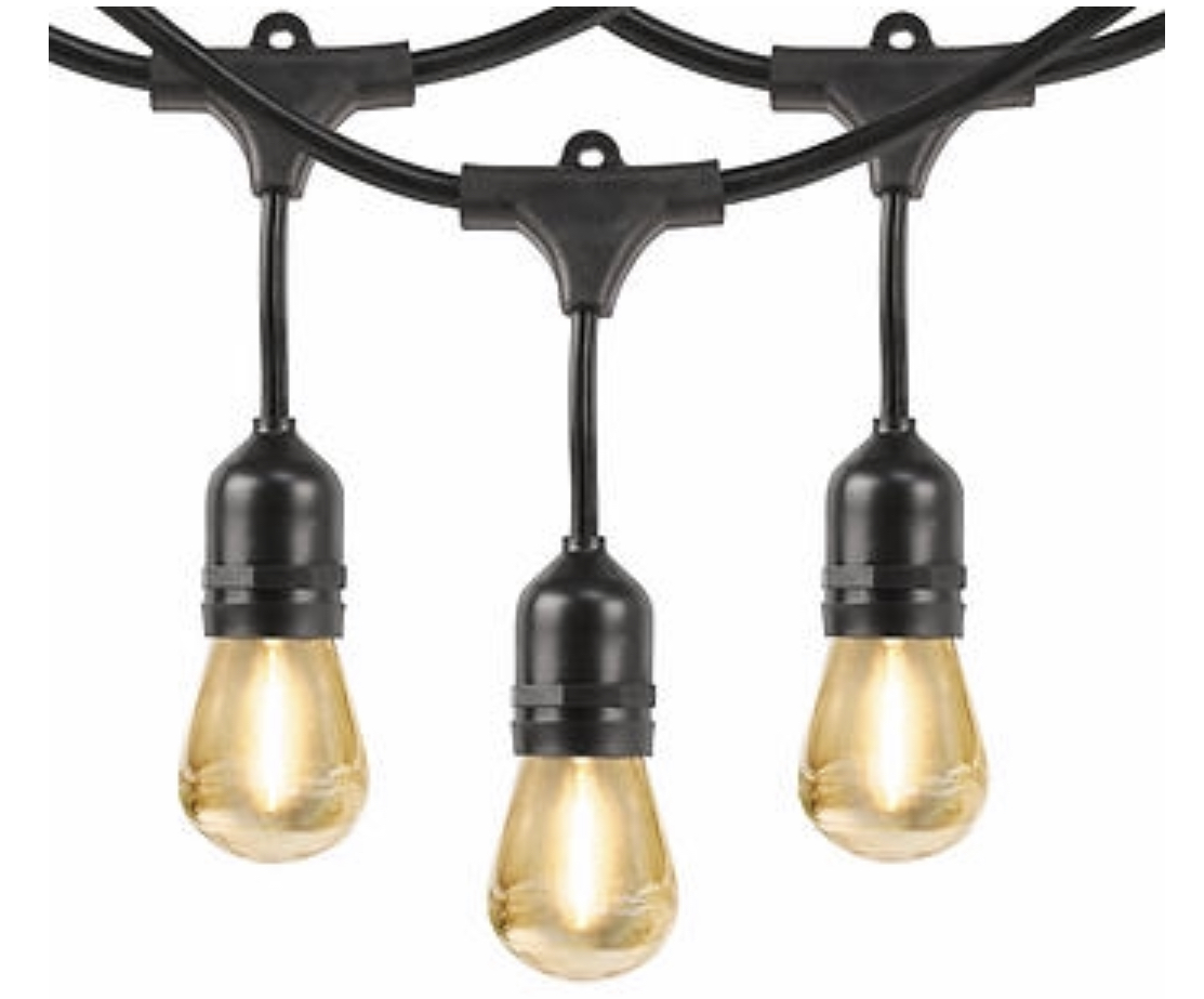 Bistro lights for a party tent